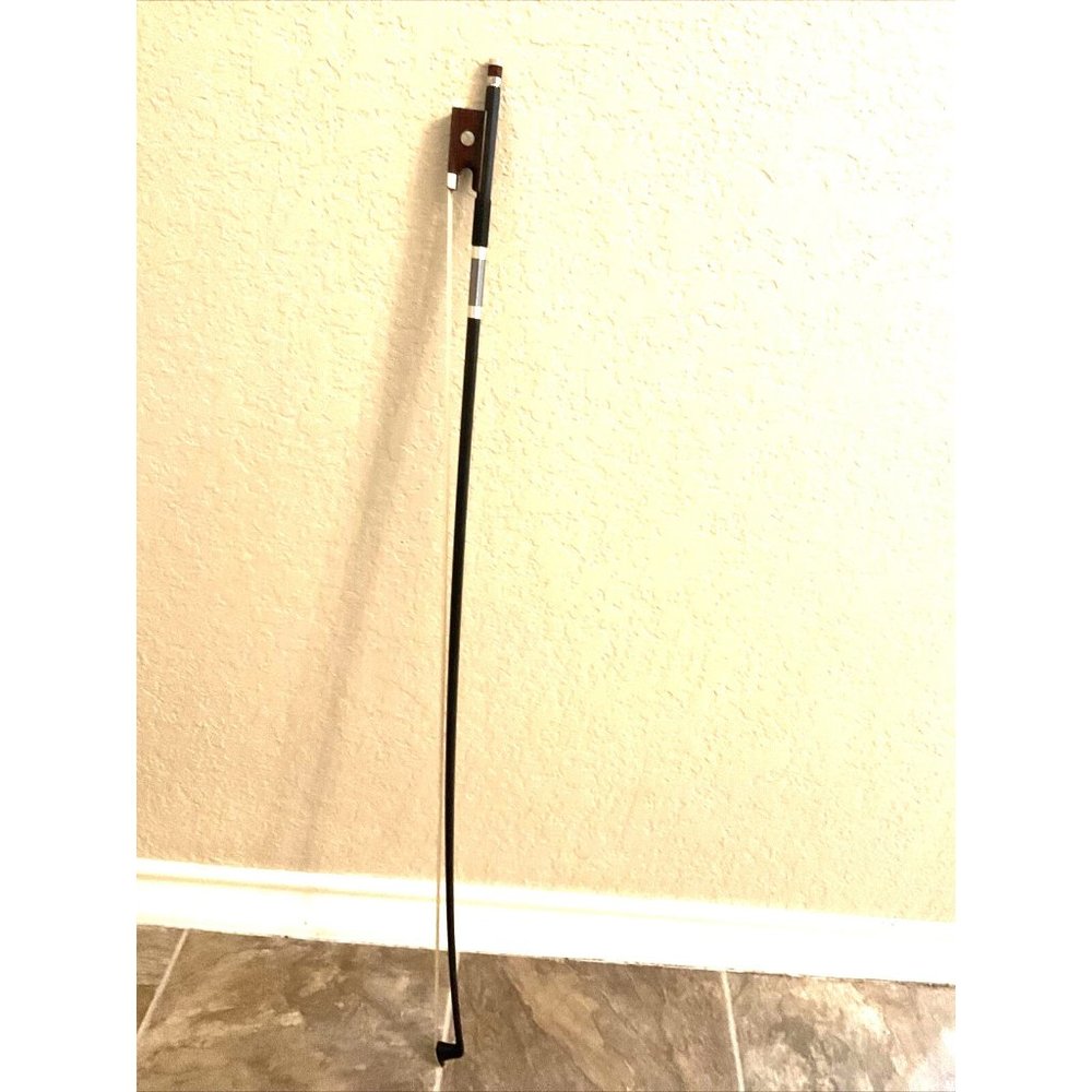 Violin Bow Black Carbon Fiber With Snake wood Frog And Abalone